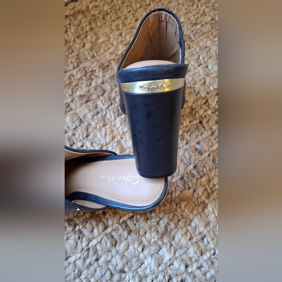 Calvin klein Heels black mules size 7.5 office basic bohoemian profesional 129 - Picture 4 of 8